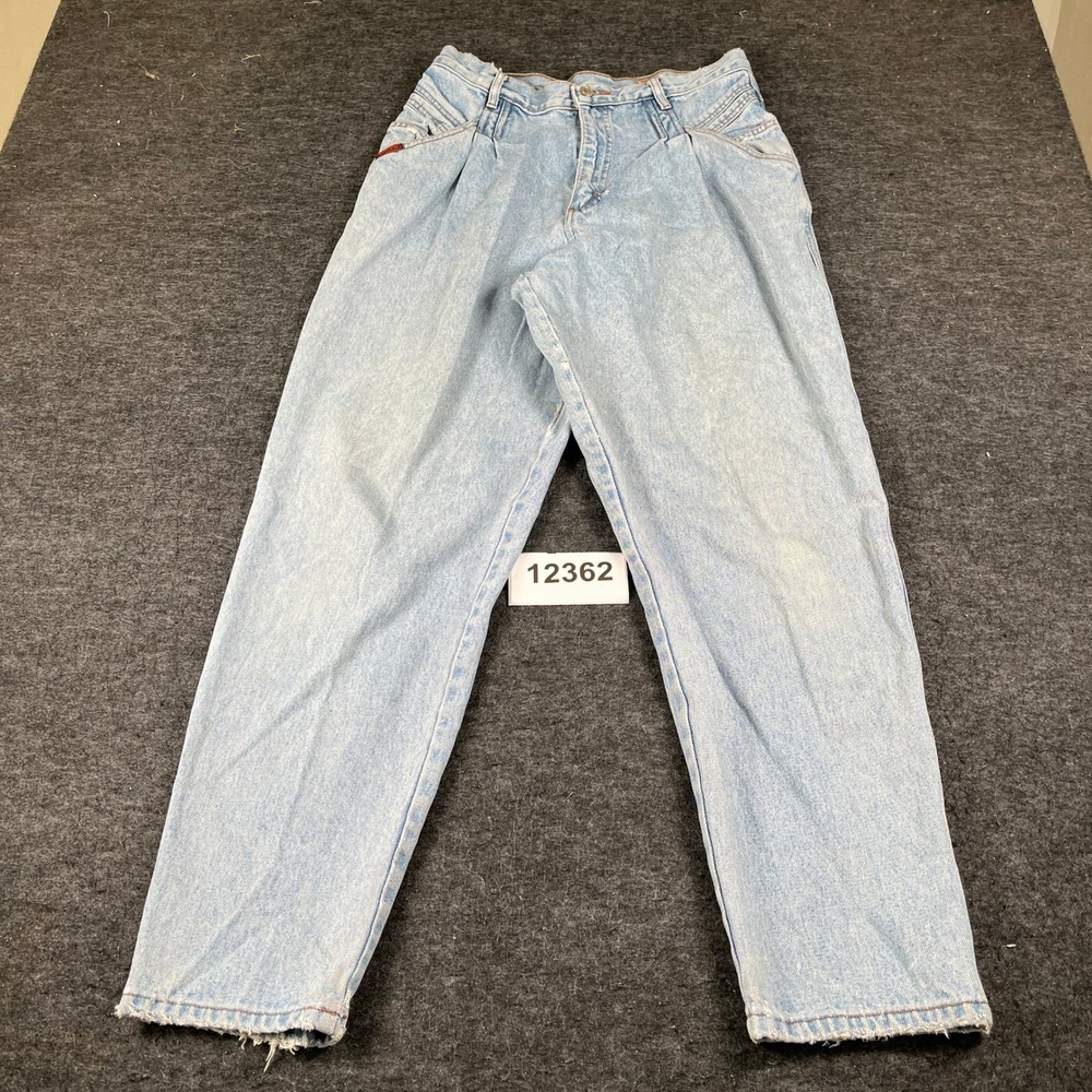 Vintage PS Gitano Jeanswear Womens 16 Average Blue Denim Cotton Pleated Tapered